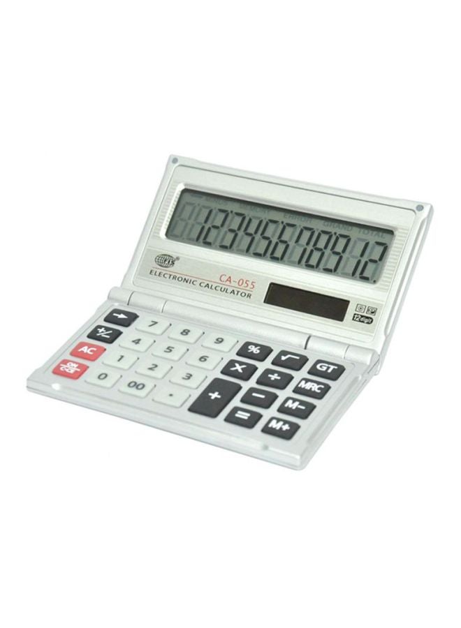 FIS - Foldable Calculator Handheld 12 Digits Silver - Image 1