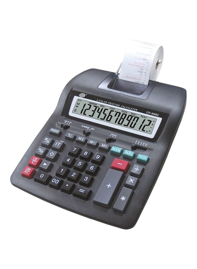 FIS 12-Digit Printing Calculator Black 