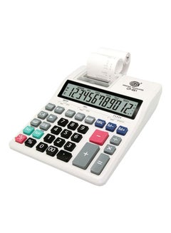 12-Digits Printing Calculator White/Black/Grey