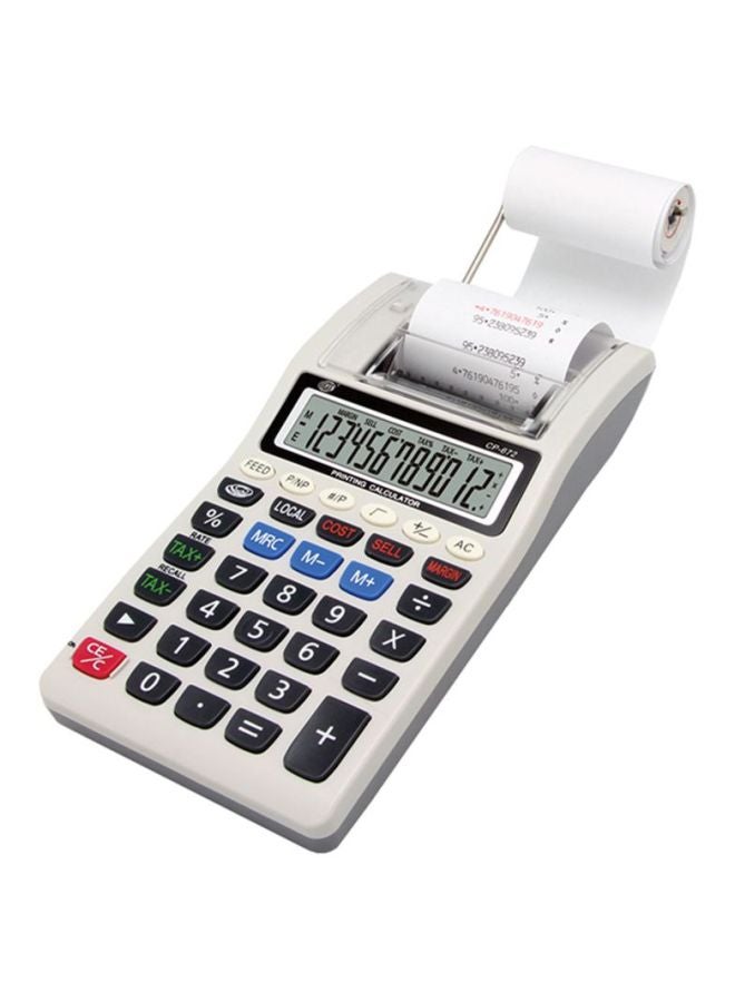 FIS 12-Digit Printing Calculator White 