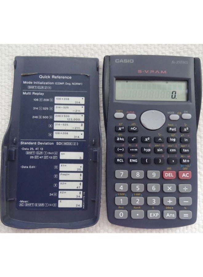 كاسيو آلة حاسبة علمية بشاشة سعة 12 رقماً أزرق / رمادي/ زهري - Image 4