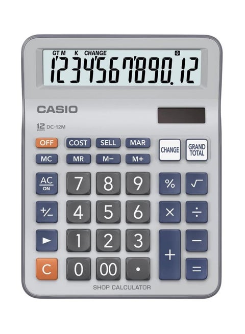 DC-12M 12-Digit Scientific Calculator White/Grey/Blue