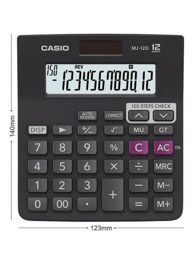 CASIO - 12-Digit Scientific Calculator Black - Image 1