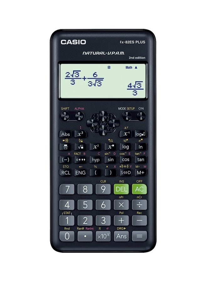 CASIO FX-82ESPLUS-2-WDTV 2nd Edition Function Scientific Calculator -  Black - Image 1