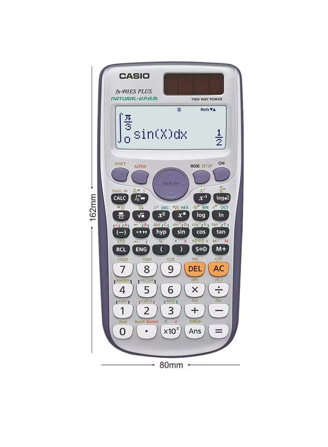 CASIO - 12-Digit Non-Programmable Scientific Calculator White/Grey - Image 1