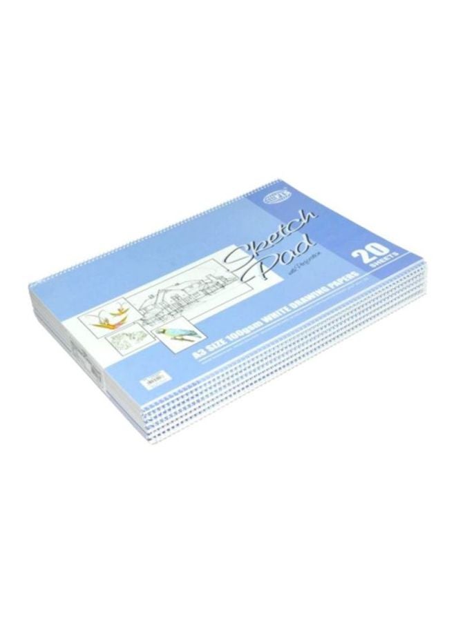 إف اي أس  طقم دفاتر رسم بسلك بتصميم حلزوني مقاس A3 ومكون من 12 قطعة أزرق/ أبيض - Image 1