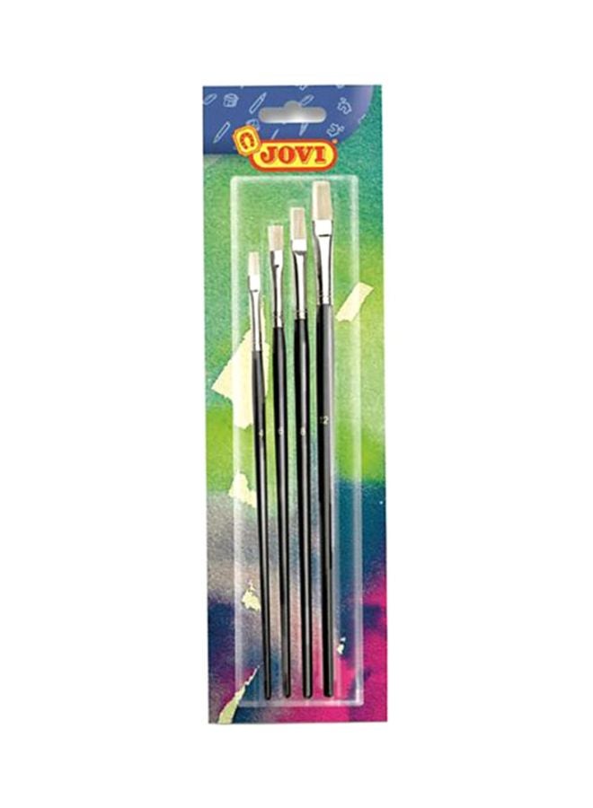 4-Piece Artist Paintbrush Black/Silver/Beige