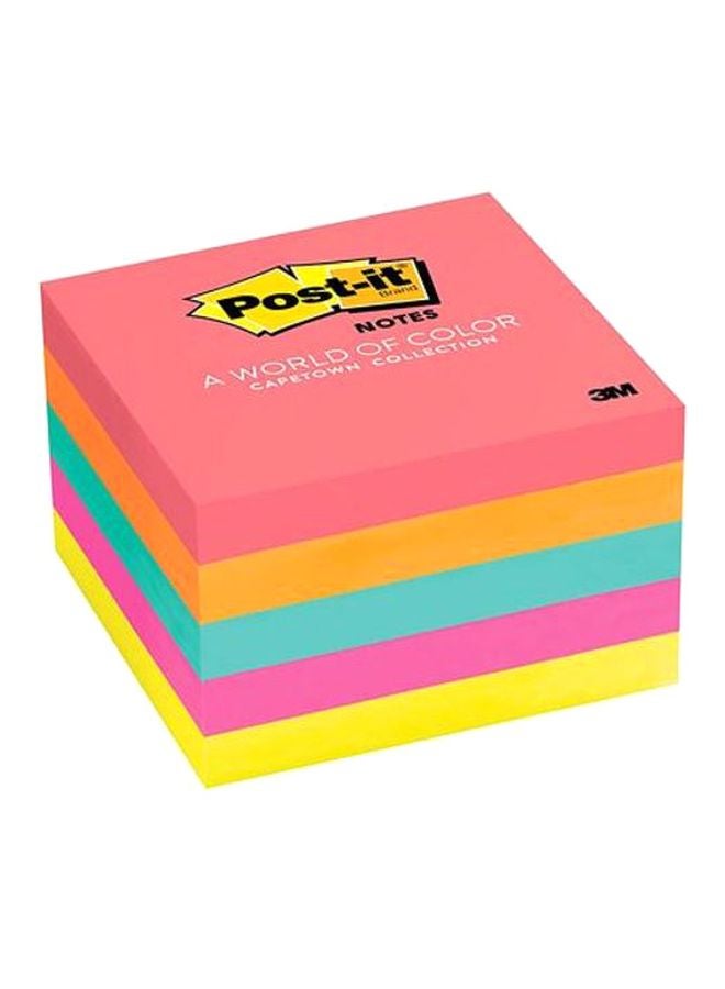 3M Pack Of 5 Post-it Sticky Notes Set Pink/Green/Orange - Image 2