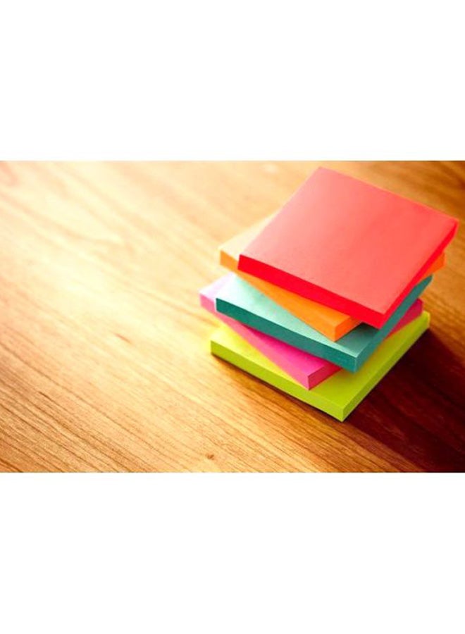 3M Pack Of 5 Post-it Sticky Notes Set Pink/Green/Orange - Image 4