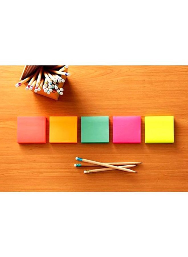 3M Pack Of 5 Post-it Sticky Notes Set Pink/Green/Orange - Image 3
