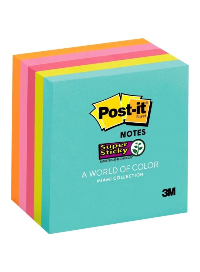 3M Post It Super Sticky Notes Miami Collection Pink/Green/Yellow - Image 1