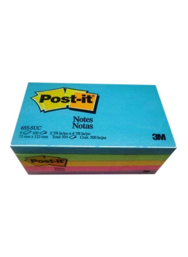 ثري ام مجموعة بطاقات أوراق ملاحظات لاصقة كبيرة الحجم وبألوان فائقة مكونة من 5 قطع من بوست إت أزرق/ أخضر/ وردي - Image 3