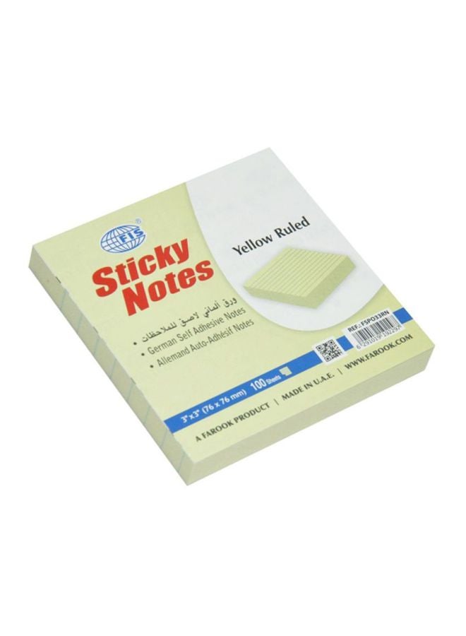 FIS 12-Piece Ruled Sticky Notes Set Yellow - Image 2