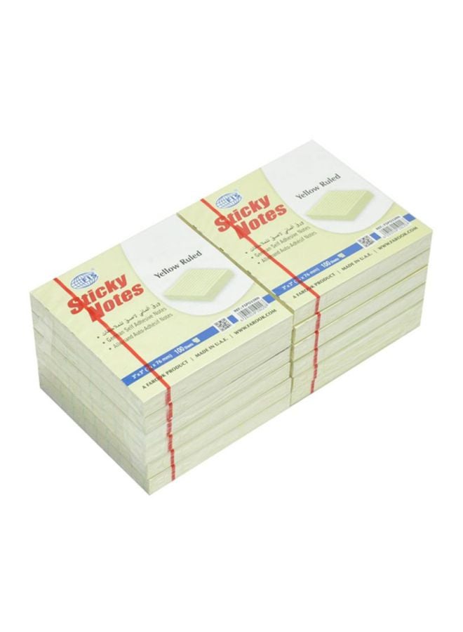 FIS 12-Piece Ruled Sticky Notes Set Yellow - Image 3