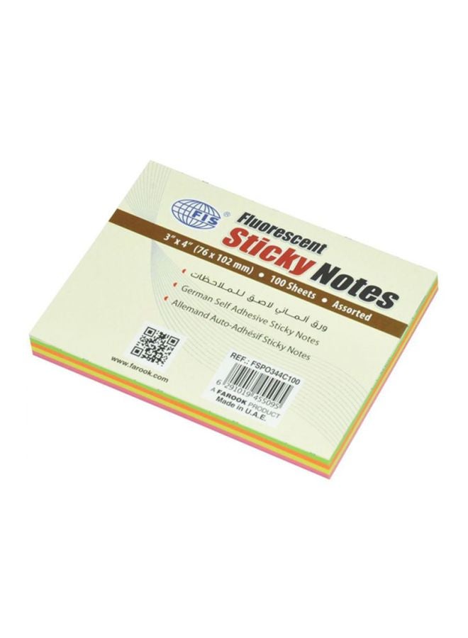 FIS 12-Piece Sticky Notes Set Pink/Yellow/Green - Image 2