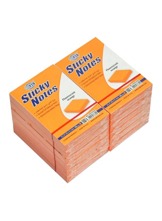 إف اي أس  ورق ملاحظات لاصق (12×100 ورقة) برتقالي فلوري - Image 1