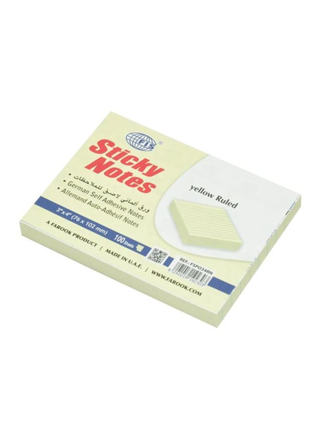 FIS 12-Piece Ruled Sticky Notes Set Yellow - Image 2