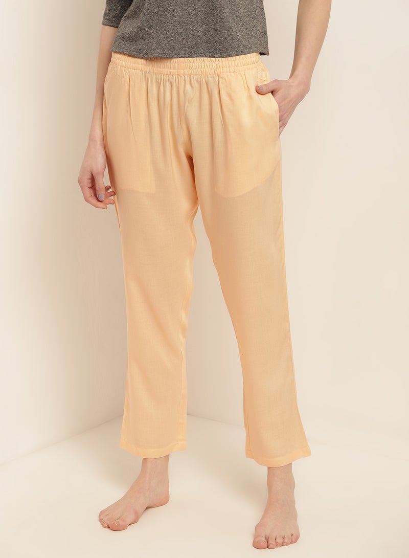 Aila Solid Design Comfortable Wear Pyjama Gold  - Image 1