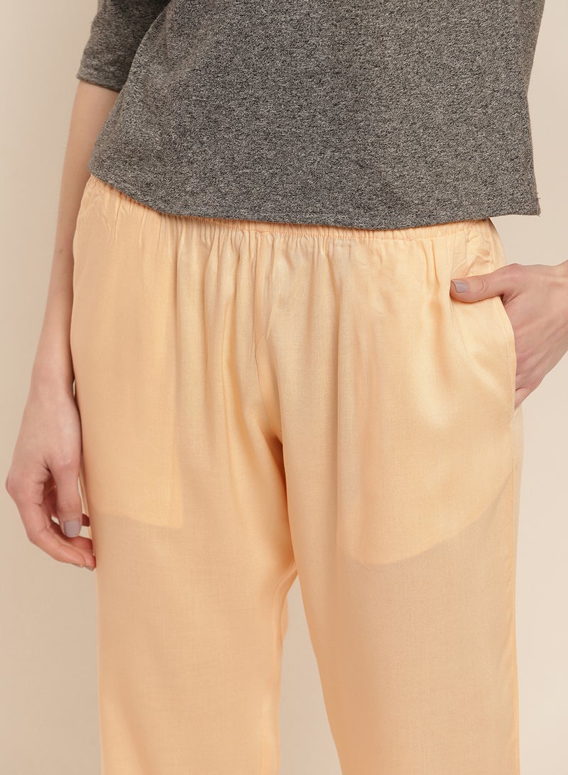 Aila Solid Design Comfortable Wear Pyjama Gold  - Image 4
