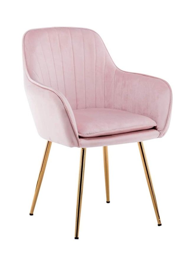 Upholstered Velvet Fabric Dining Chair Pink/Silver 62x48x86cm