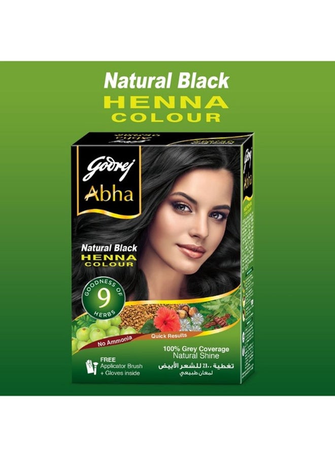 Godrej Abha Henna Hair Color 100% Grey Coverage Natural Black 60grams  - Image 2