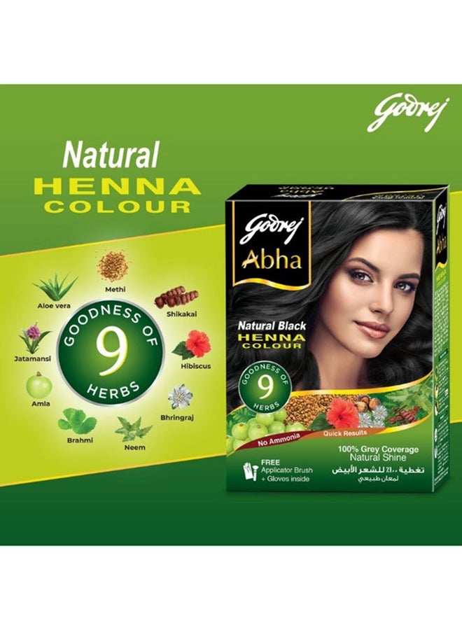 Godrej Abha Henna Hair Color 100% Grey Coverage Natural Black 60grams  - Image 3