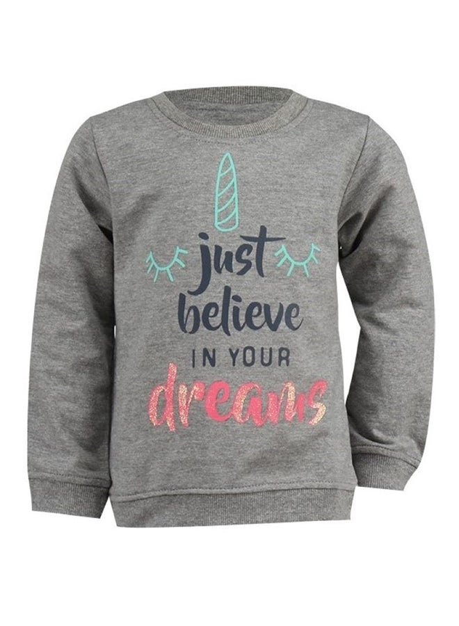 Basicxx - Round Neck Regular Sweatshirt Grey Melange - Image 1
