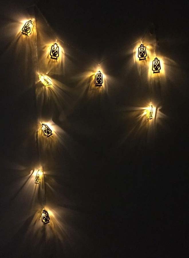 بيوينتي سلسلة مصابيح LED على شكل فوانيس صغيرة باللون الذهبي ذهب / شفاف 7 x 18سم  - Image 3