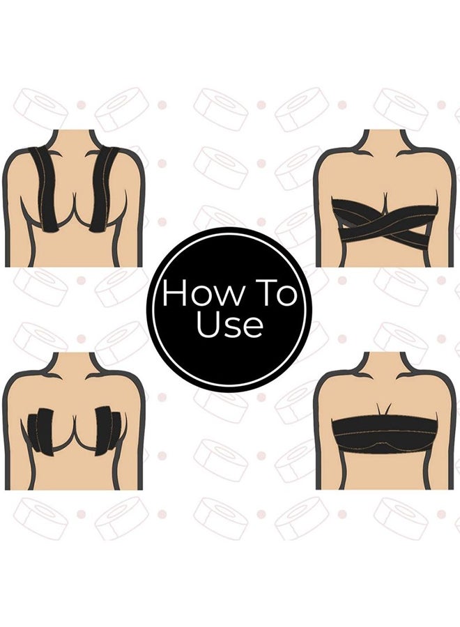 Glamroot Women's Nipple Cover Tape For A-E Cup Size Black - Image 3