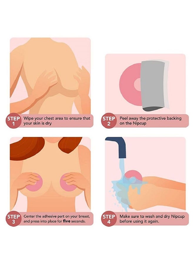 Glamroot 2-Piece Reusable Silicone Nipple Cover Petals Beige - Image 3