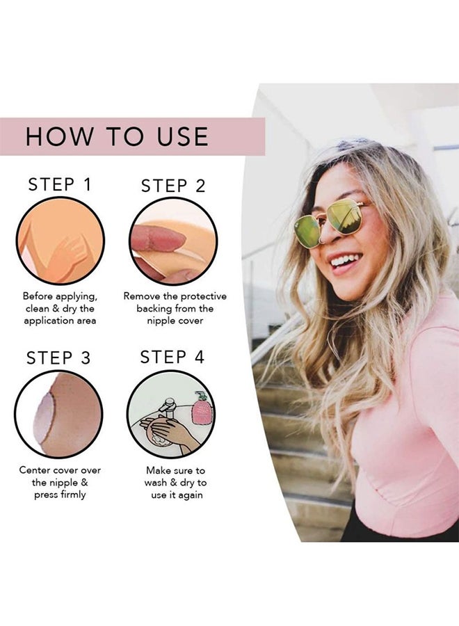Glamroot 2-Piece Reusable Silicone Nipple Cover Petals Beige - Image 5