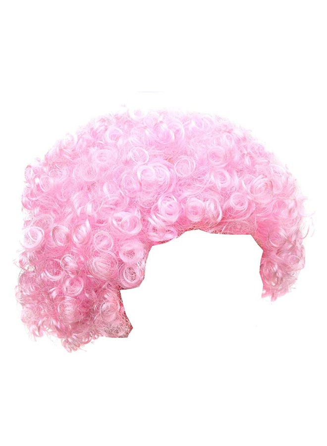 Voberry Party Disco Afro Clown Masquerade Hair Wig Pink 25 x 16cm - Image 1