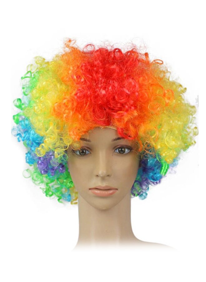 Voberry - Party Disco Afro Clown Masquerade Hair Wig Multicolour 25 x 16cm - Image 1