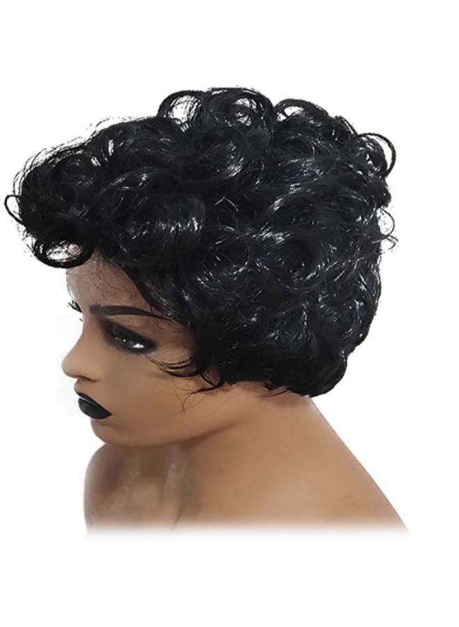 شاربدو شعر مستعار طبيعي بقصة قصيرة أسود 28سم - Image 1