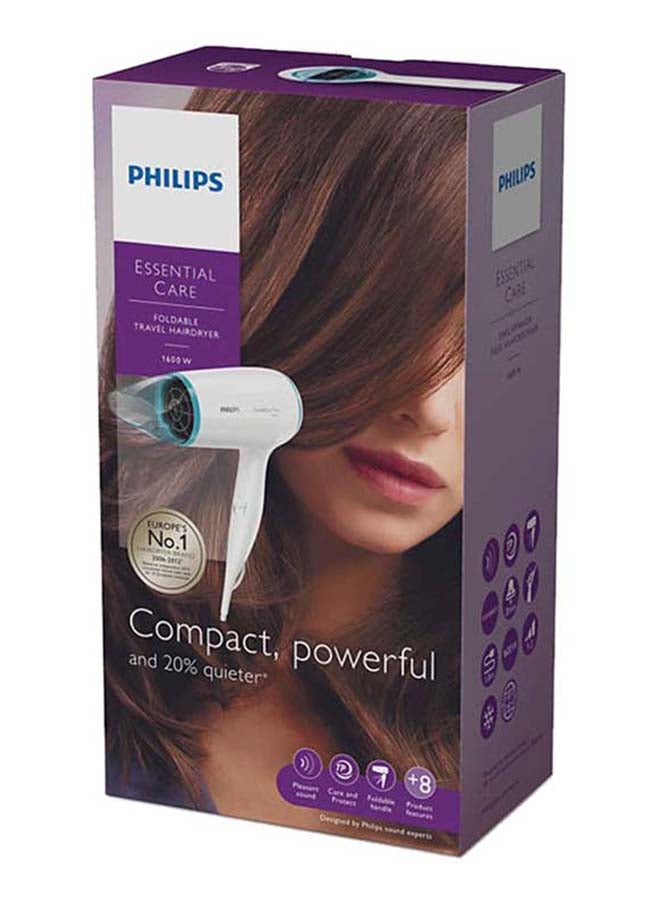 Philips Essential Care Travel Hair Dryer White/Blue - Image 4