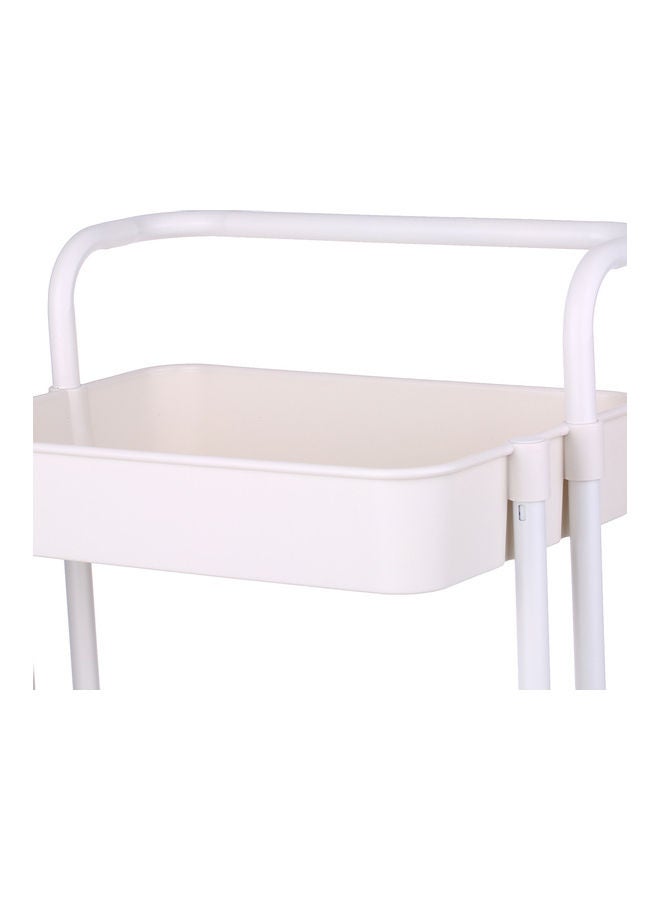 3 Tier Rolling Metal Utility Storage Cart White  - Image 5