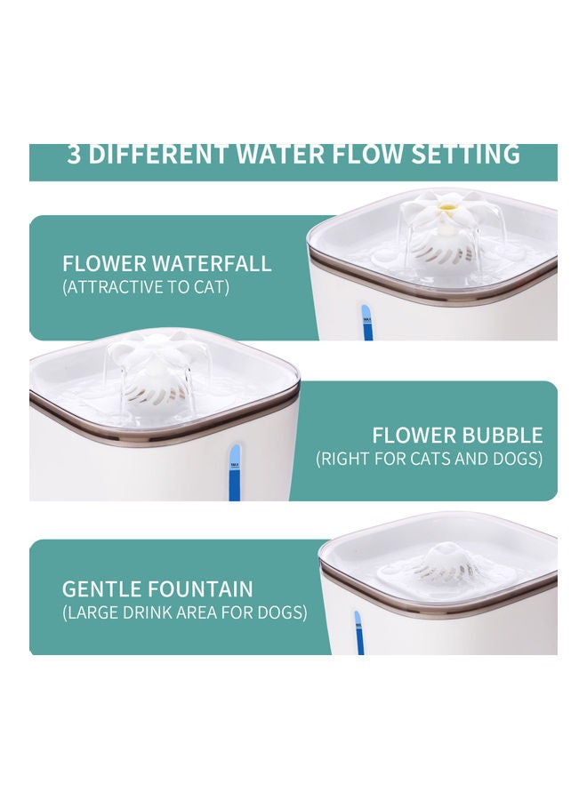 Generic 4-Piece Automatic Pet Water Fountain White 9x6x9cm  - Image 5