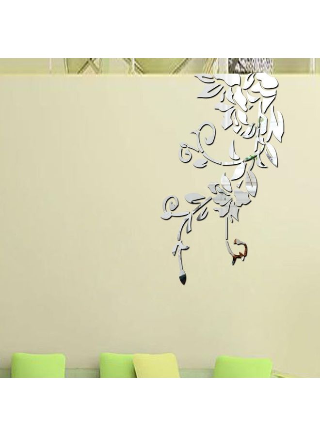 ملصق جداري عاكس من الأكريليك بتصميم على شكل زهرة الكرمة فضي 18x33x33سم - Image 3