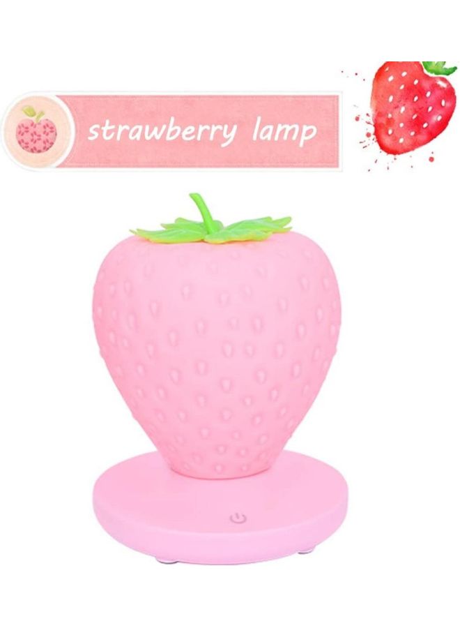 XiuWoo Cute Silicone Strawberry Lamp Pink  - Image 1