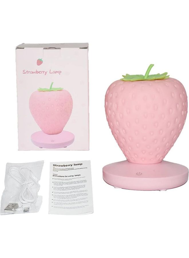 XiuWoo Cute Silicone Strawberry Lamp Pink  - Image 2