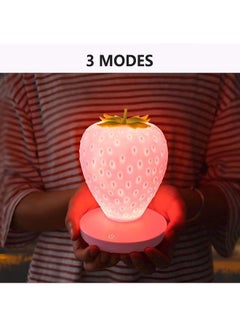 XiuWoo Cute Silicone Strawberry Lamp Pink  - Image 3