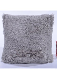 Plush Fluffy Square Cushion Pillows Grey 43x43x1cm