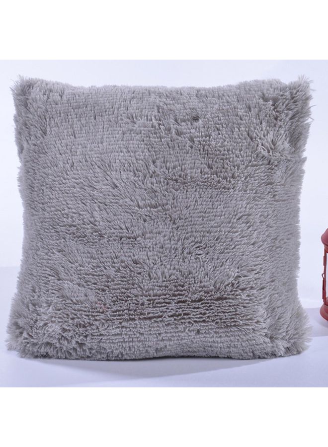 Generic - Plush Fluffy Square Cushion Pillows Grey 43x43x1cm - Image 1