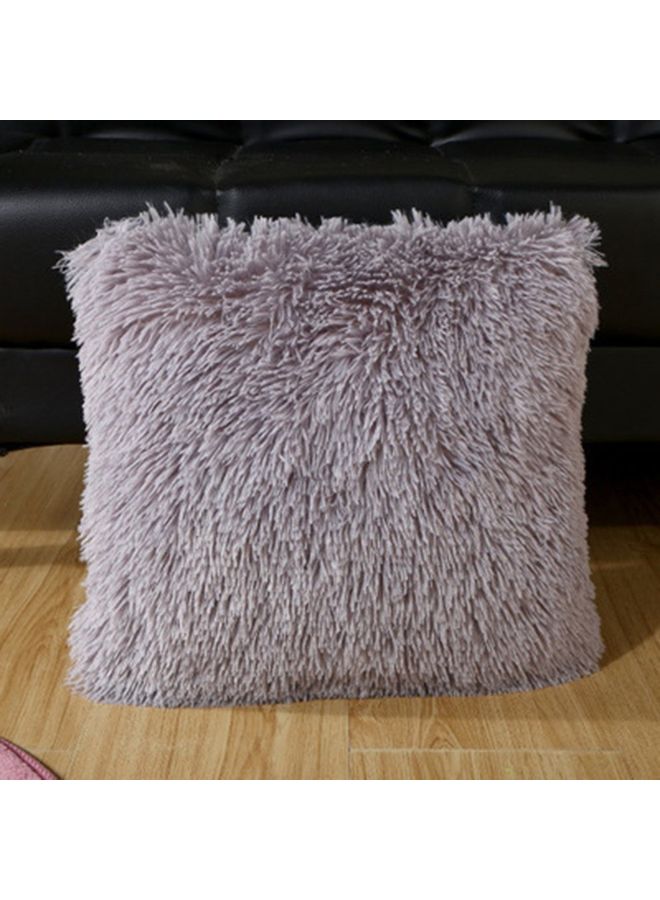Generic - Plush Fluffy Square Cushion Pillows Grey 43x43x1cm - Image 1