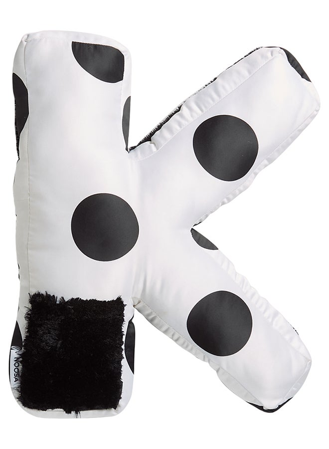 NOOSA Polka Dot Letter K Cushion White/Black 45 X 30cm - Image 1
