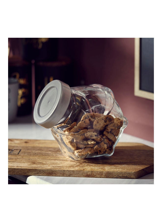 Home Box Crystal Glass Canister With Lid Clear 1.7Liters  - Image 2