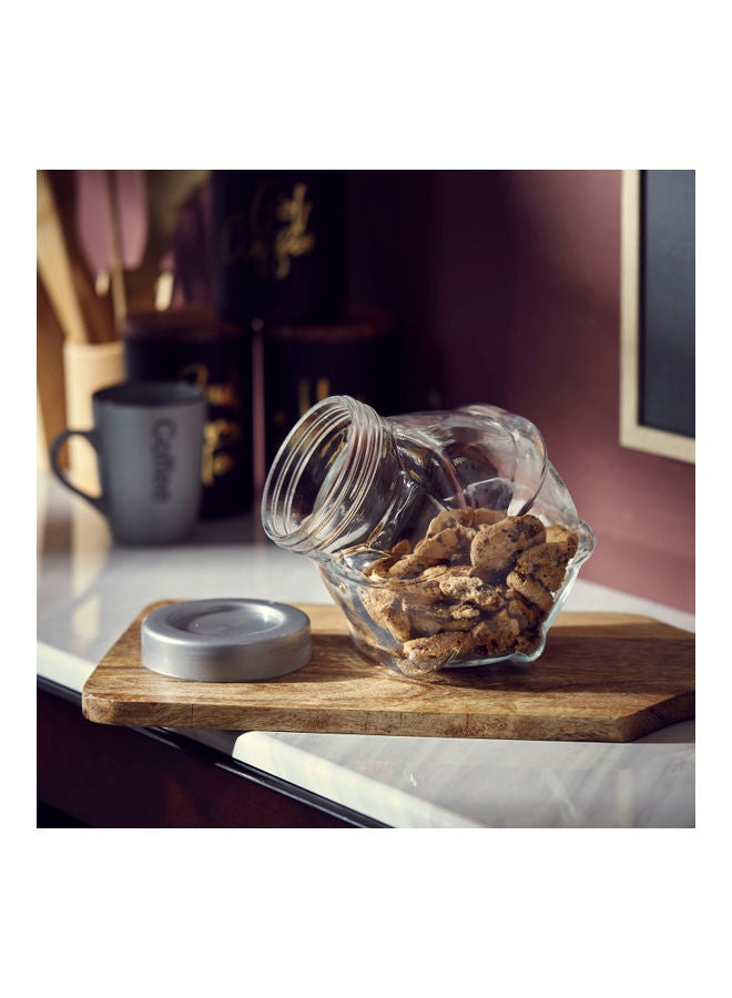 Home Box Crystal Glass Canister With Lid Clear 1.7Liters  - Image 3