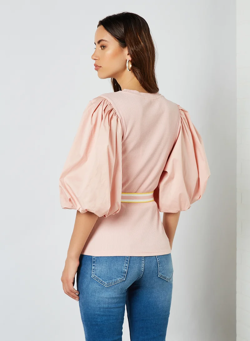 Iconic Puff Sleeve Top Pink