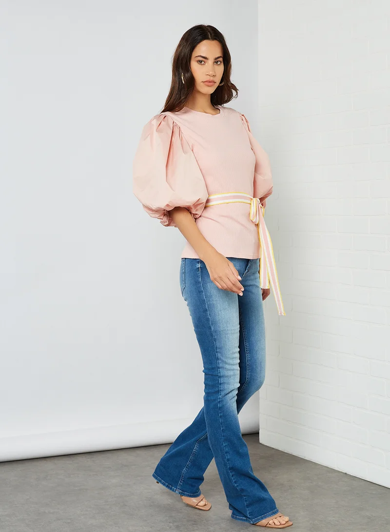 Iconic Puff Sleeve Top Pink