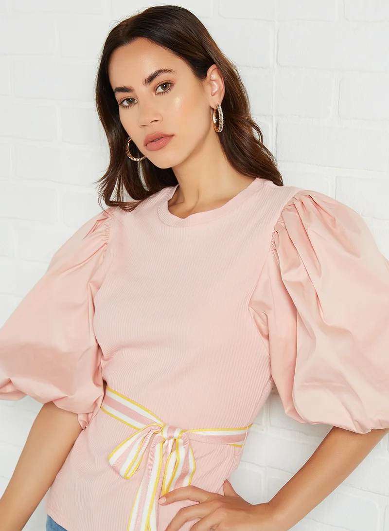 Iconic Puff Sleeve Top Pink